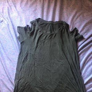 art class army green cold-shoulder shirt